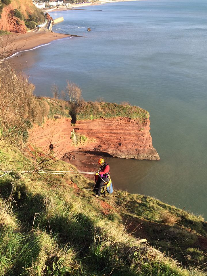 Rope access work on the Devonshire coast